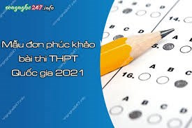 Mẫu đơn phúc khảo bài thi TN THPT năm 2021